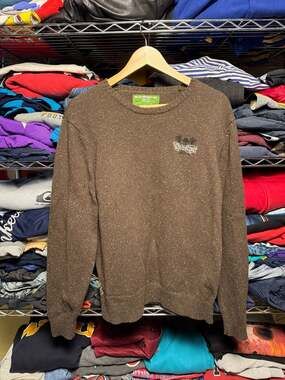 Vintage Quiksilver Men's Brown Tweak Fleck Knit Pullover Sweater XL